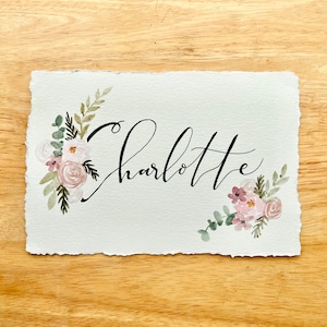 CUSTOM Floral Name Art | Personalized Watercolor Art | Painted Name Art | Hand-painted | Personalized Baby Shower Gift