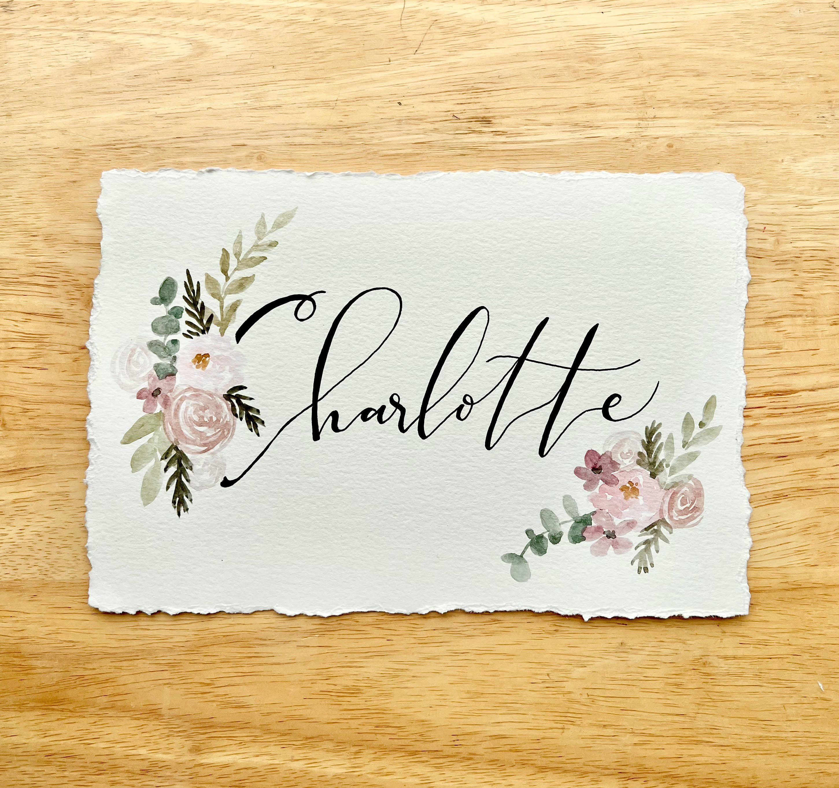 CUSTOM Floral Name Art | Personalized Watercolor Art | Painted Name Art | Hand-painted | Personalized Baby Shower Gift