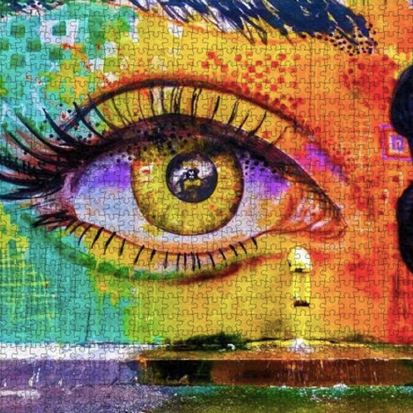 1000 Pieces Colorful Eye Jigsaw Puzzle for Adults, LA Street Art, Gift Puzzle, Donation to Feeding America for Every One Sold, 1000 Piece