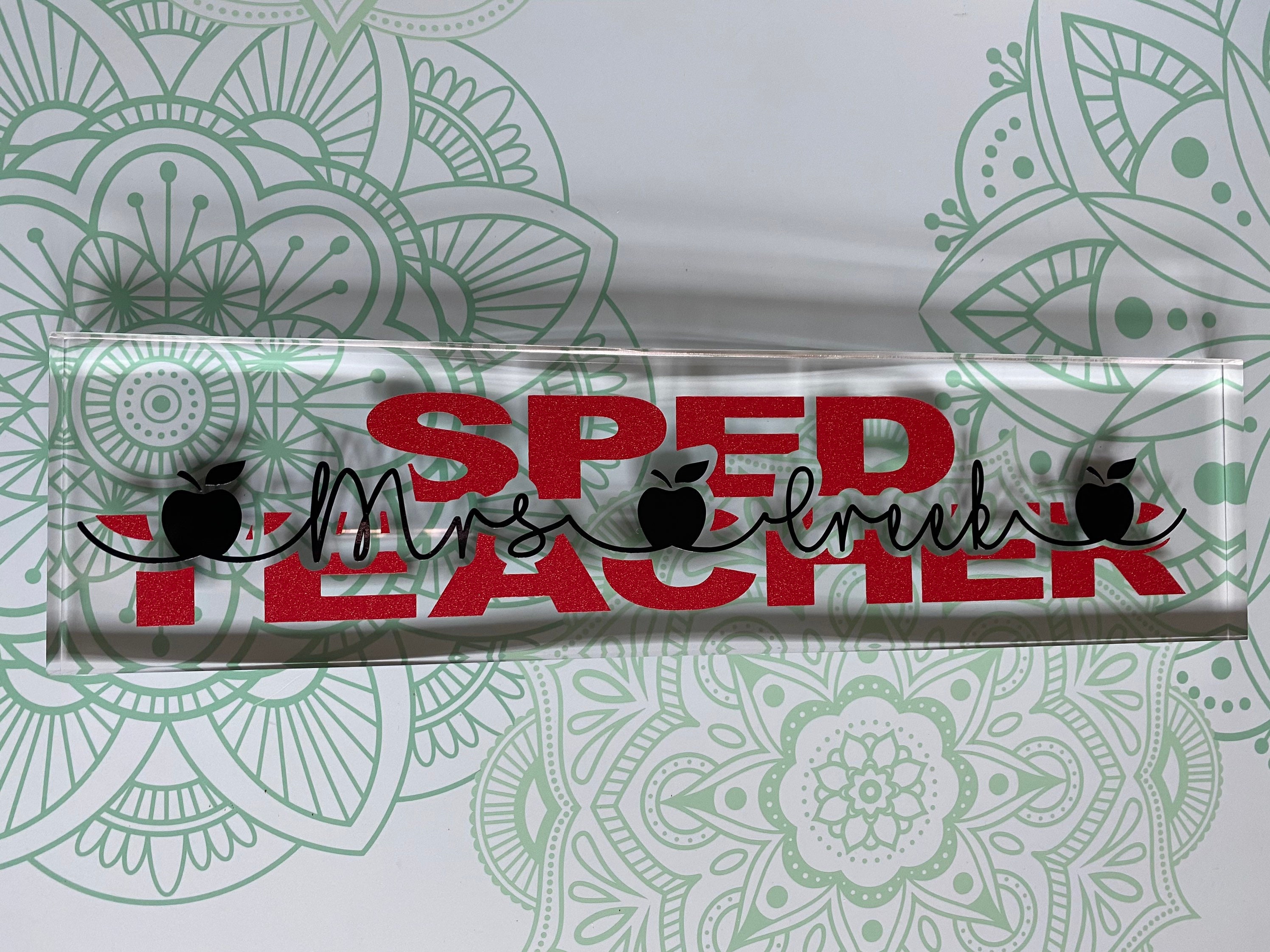 Acrylic Personalized Special Education Teacher Name Plate Etsy