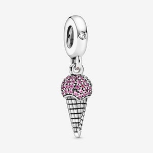 Pavé Eistüte baumeln Bettelarmband Mode Damen Schmuck Charm, Charms für Armband