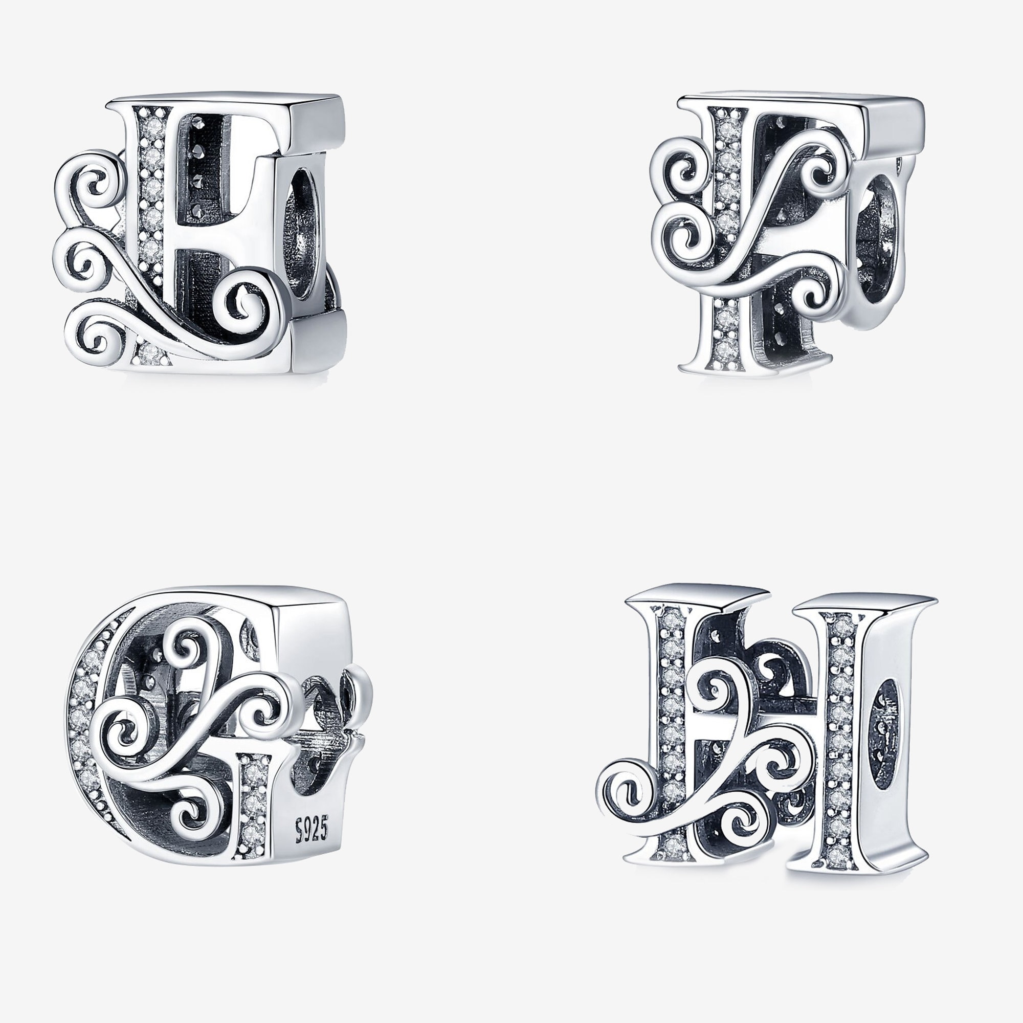 Alphabet Full Series Pandora Charms 925 Sterling Silver AZ Etsy