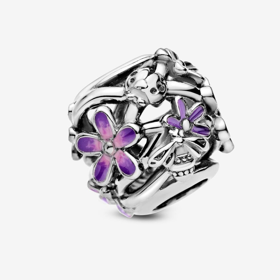 Pandora Charms Openwork Purple Daisy Charm for Pandora Etsy