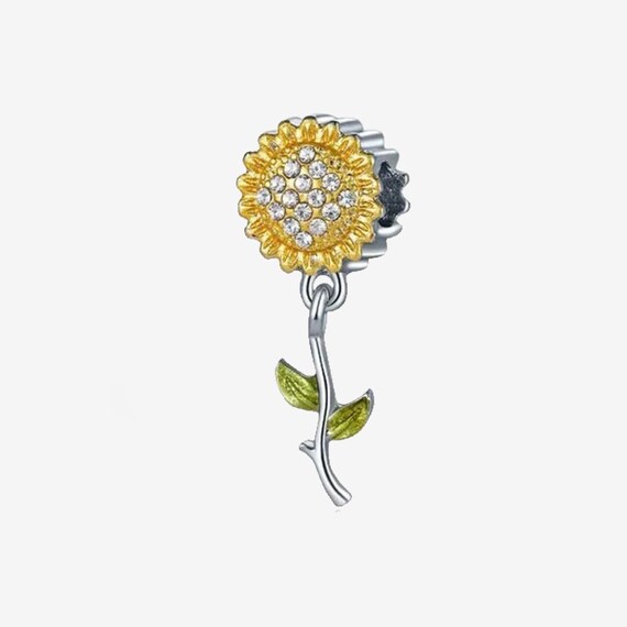 Crystal Sunflower Pave Pandora Charms 925 Sterling Silver - Etsy