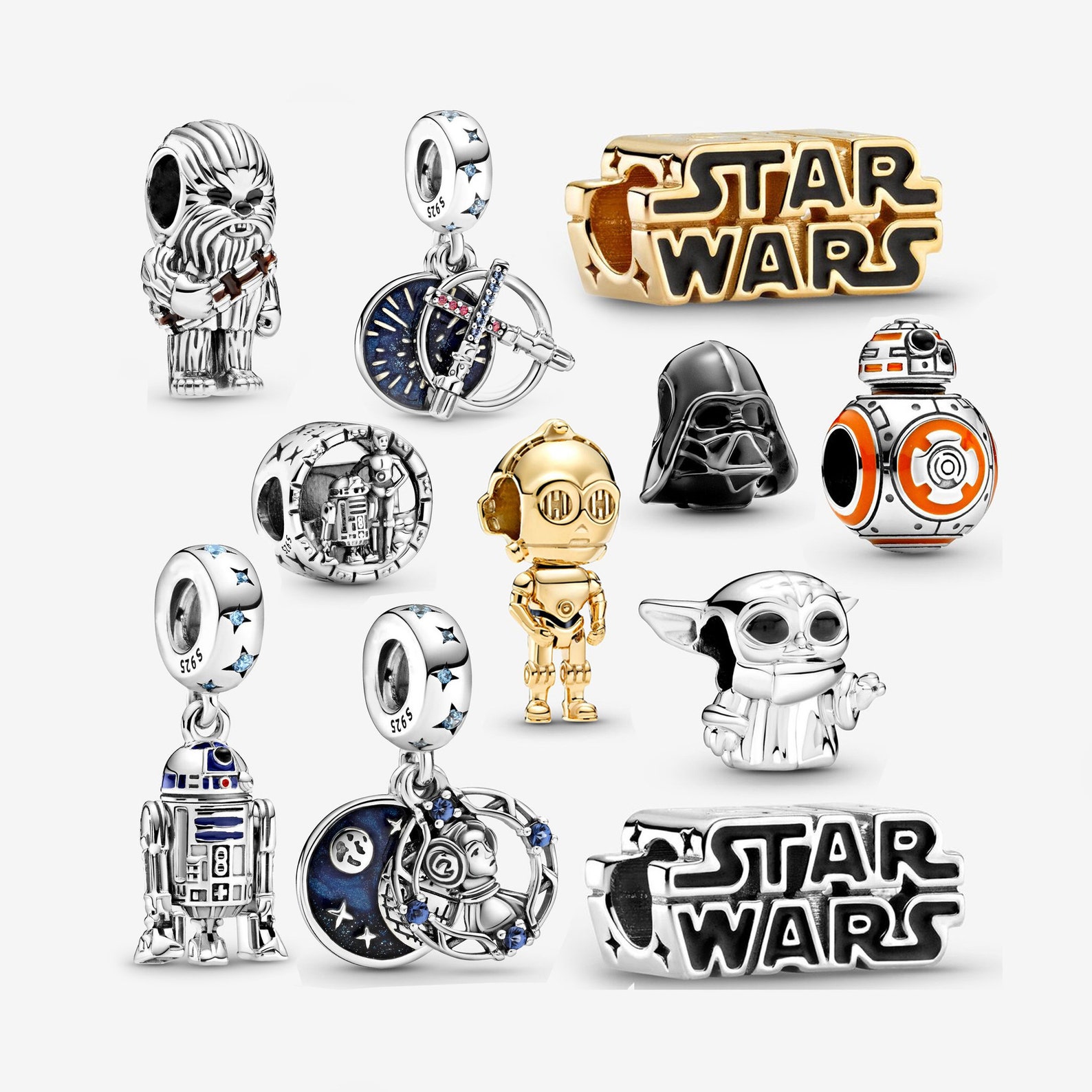 Star Wars Full Series Pandora Charms 925 Sterling Silver Yoda - Etsy UK