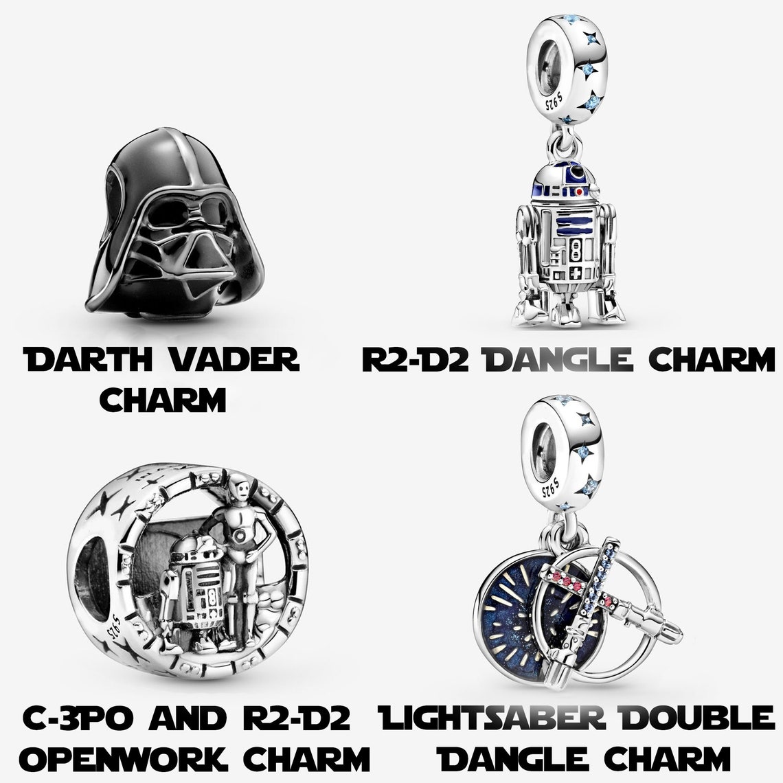 Star Wars Full Series Pandora Charms 925 Sterling Silver Yoda Etsy