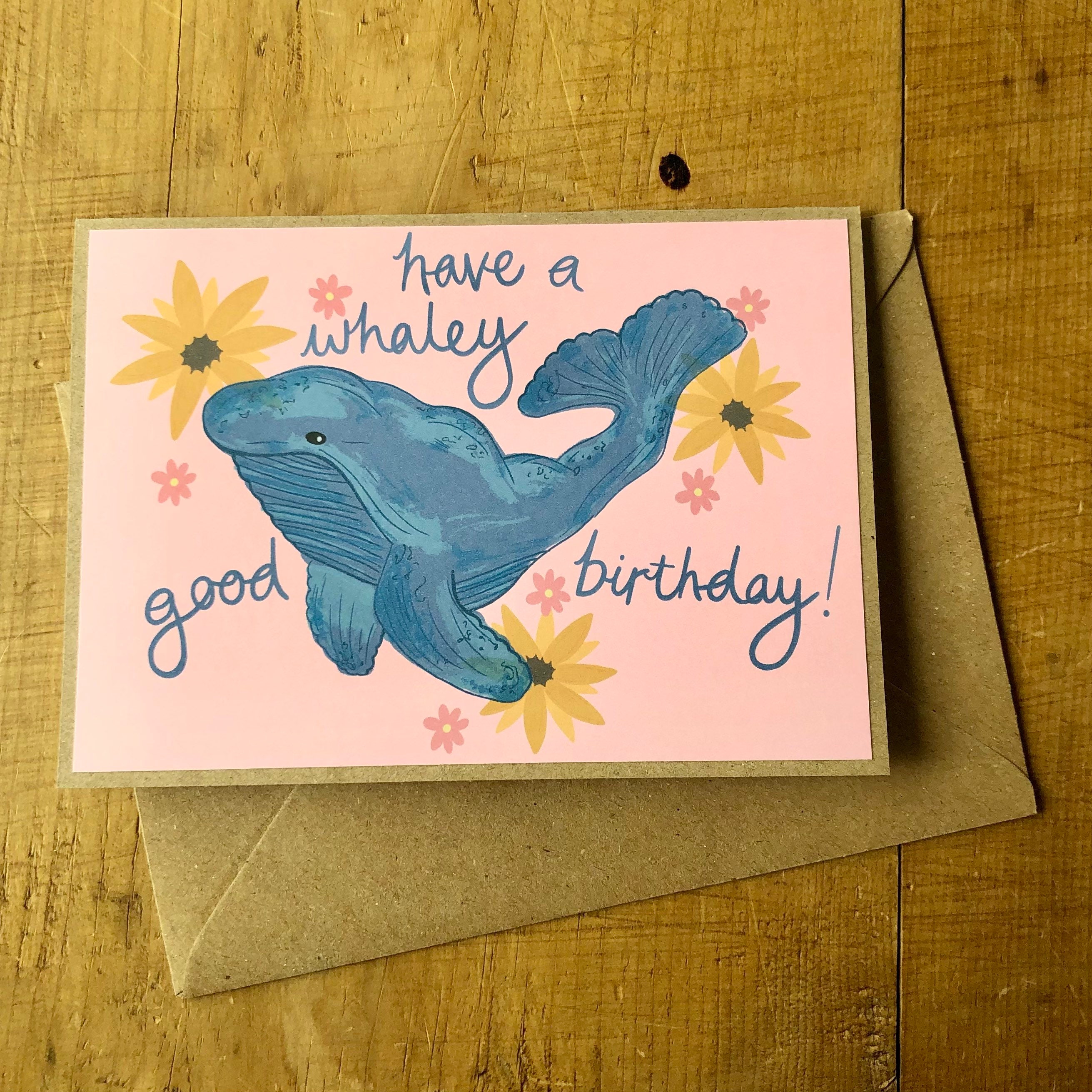 Handmade Happy Birthday Whale Pun Greetings Card Have a Etsy