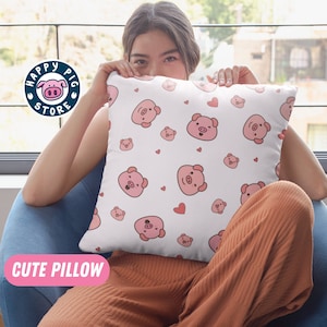 Cute Pig Pillow Case with Pillow Included, Piggy Pattern Cushion