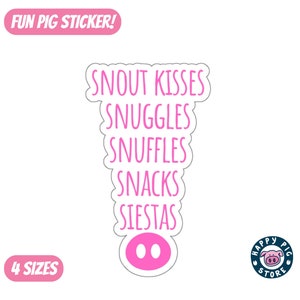 Snuit Kussen, Knuffels, Snuifjes, Snacks en Siësta's Varkenssticker