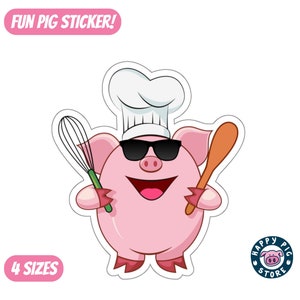 Chef Pig with Sunglasses Sticker