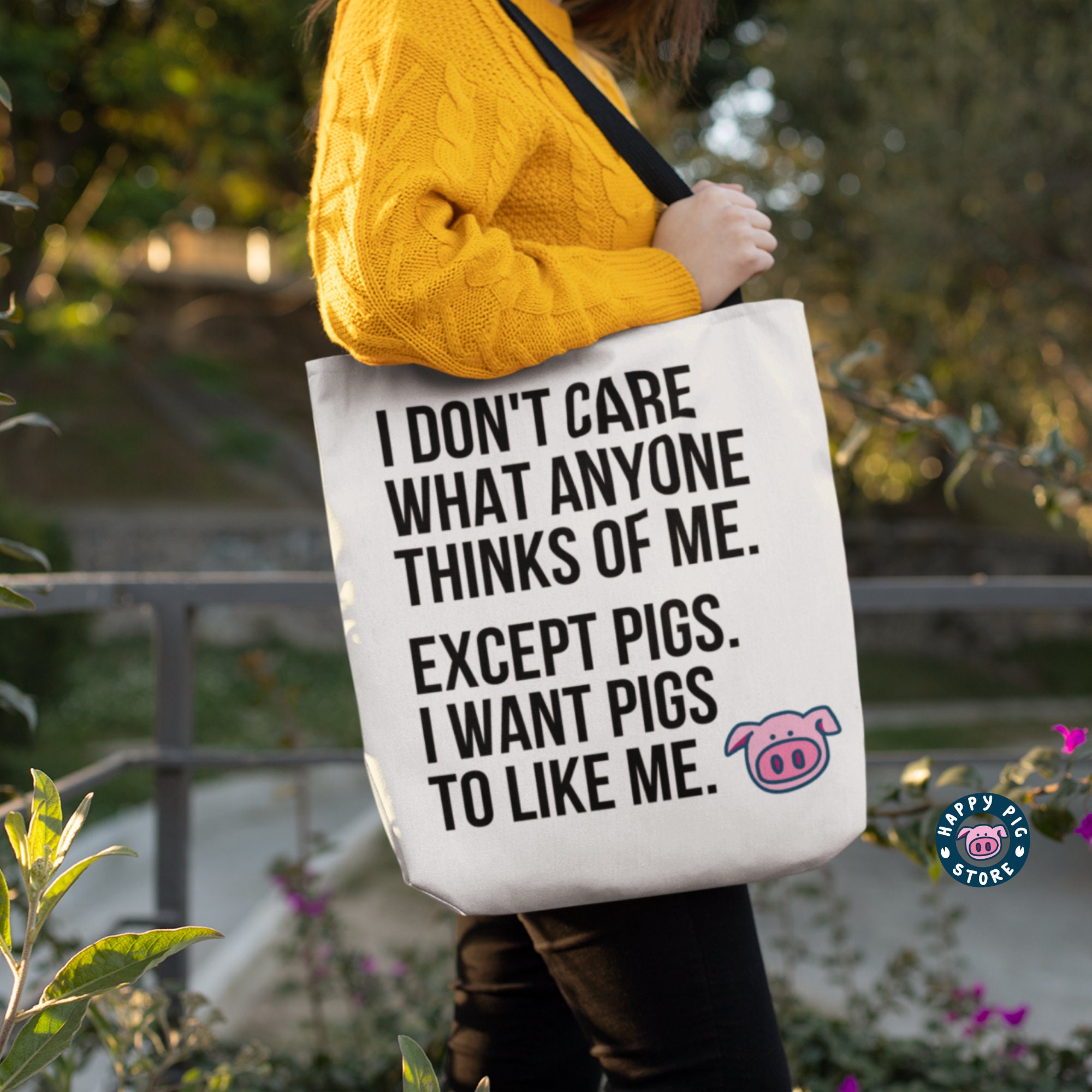 Tragetasche Mit Schweine-Design – Canvas-Tasche 37x32 Cm Für Schweineliebhaber
