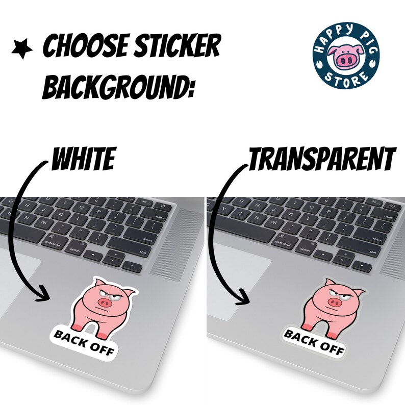 Back off Angry Pig Sticker Four Sizes Available. Printed in - Etsy