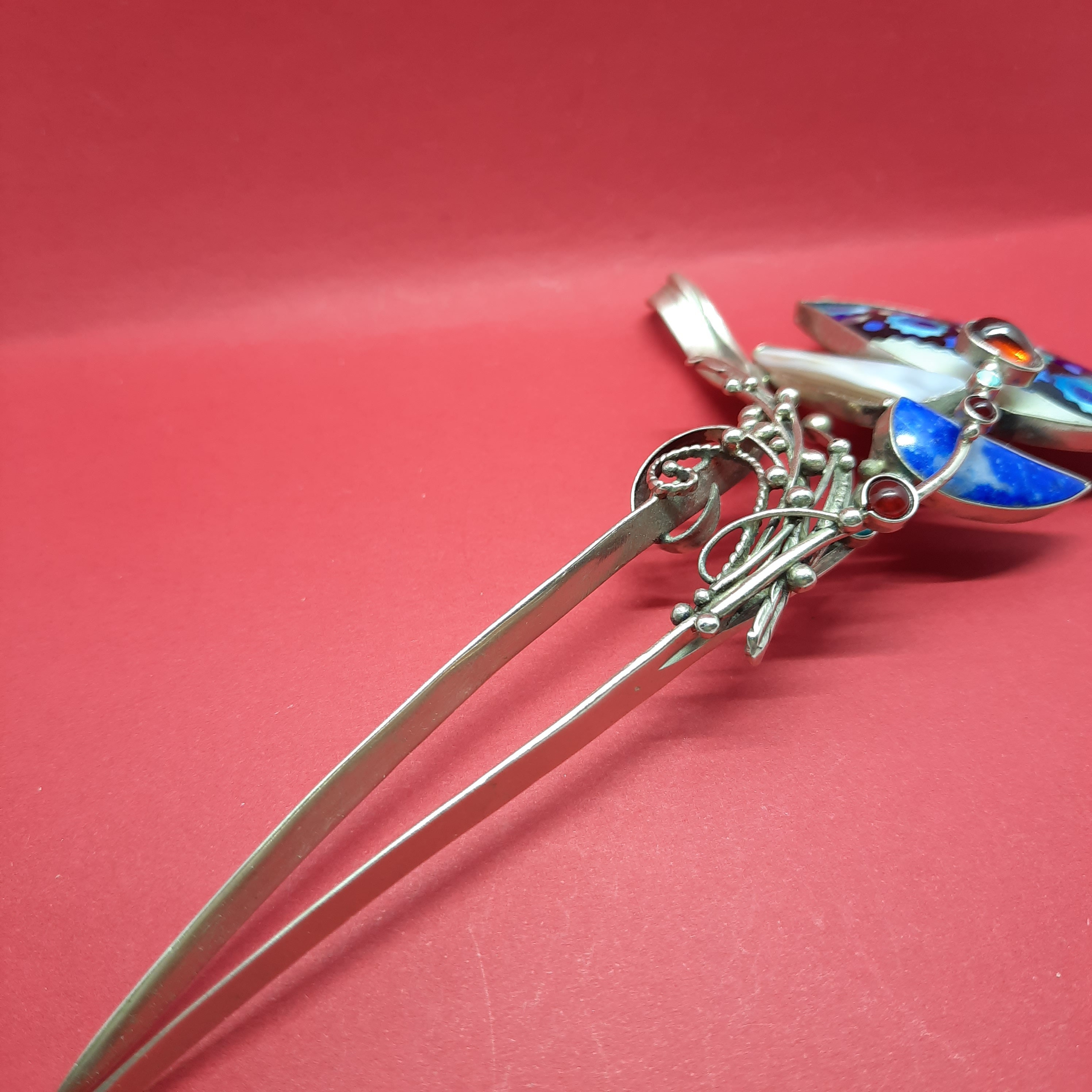 Aesthetic Hair Pin with Enamel and Natural Stones Handmade Etsy