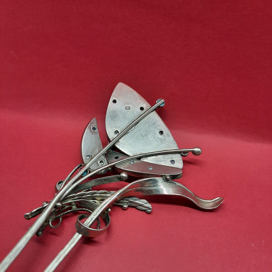 Aesthetic Hair Pin with Enamel and Natural Stones Handmade Etsy