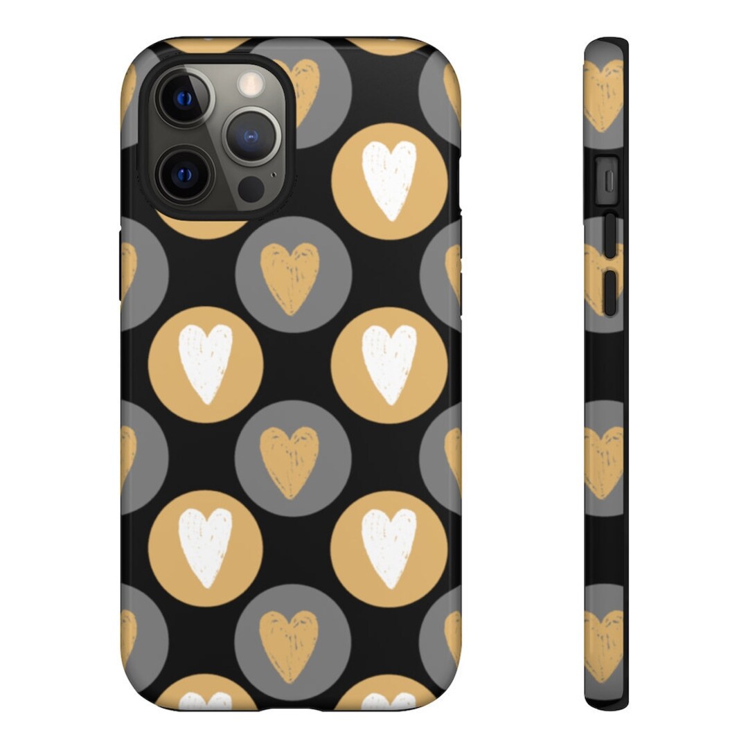 Black Gold White Heart iPhone 12 Case Tough Case iPhone 12 Etsy