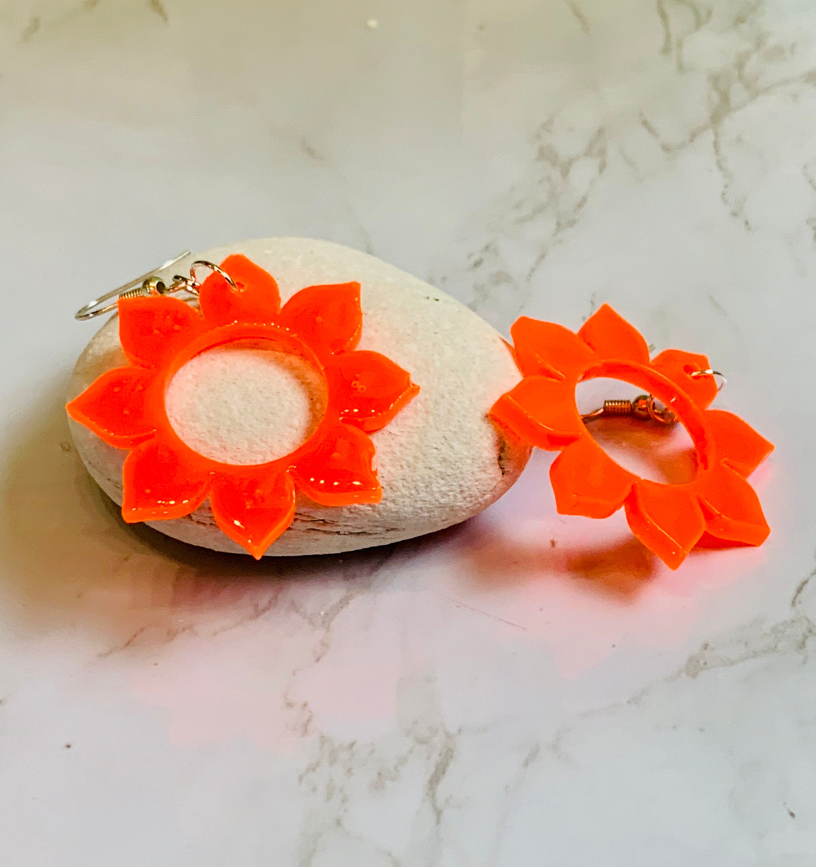 Sunflower Resin Dangle or Hoop Earrings Etsy UK