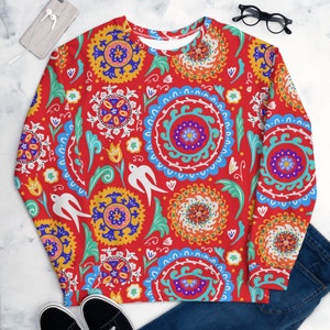 Central Asian Ethnic Vibe Unisex Sweatshirt, Kazakh, Qazaq, Kazakhstan, Uzbek, Fashion