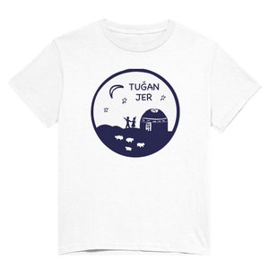 TUGAN JER, Kazakhstan, Kazakh, Qazaq, Landscape, Yurt, Heavyweight Unisex Crewneck T-shirt