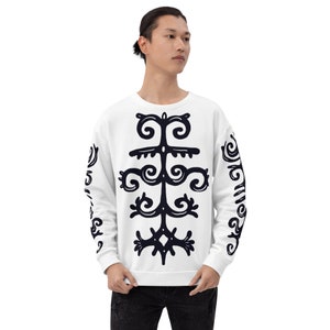 Modern Oyu Ethnic Design Unisex Sweatshirt, Kazakh, Kazakhstan, Central Asia, Uzbek, Sweatshirt, Fashion, Comfortable, Man, Woman
