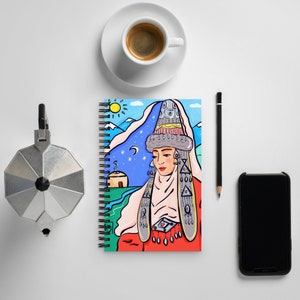 Kasachische Frau, Kasachstan, Kasachische Braut, Souvenir, Spiralblock