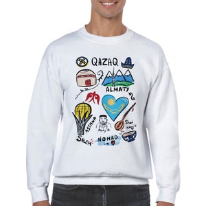 Qazaq Soul, Modern Unique Kazakh Design, Kazakh, Classic Unisex, Crewneck Sweatshirt, Kazakhstan