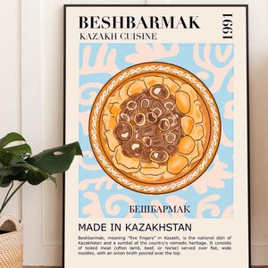 Beshbarmak, Kazakh Cuisine, Nomad, Ethnic, Kazakh, Original Art, Kazakhstan, Art Print, Wall Decor, Poster, Ethno, Central Asia, Boho