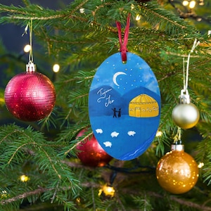 Tugan Jer, Kasachstan, kasachisch, Holzschmuck, Magnet, Weihnachten, Neujahr, Festlich, Feier