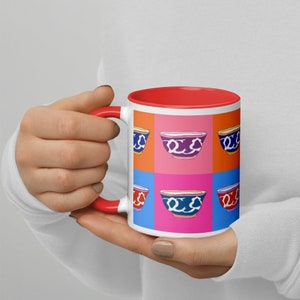 Kazakh Tea Cup Design, Mug with Color Inside, Kazakhstan, Kazakh, Uzbek, Kese, Piala, Traditional, Tea, Coffee, Morning