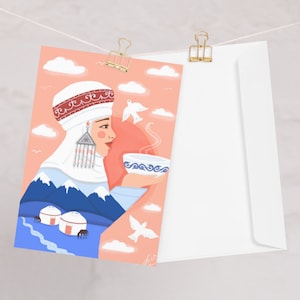Otan Ana Kasachische Grußkarte, Souvenir, Geschenk, Nauryz, Geburtstag, Reise, Feier, Einladung
