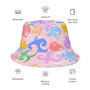 Modern Oyu Style Reversible bucket hat, Unisex, Kazakh, Ethnic