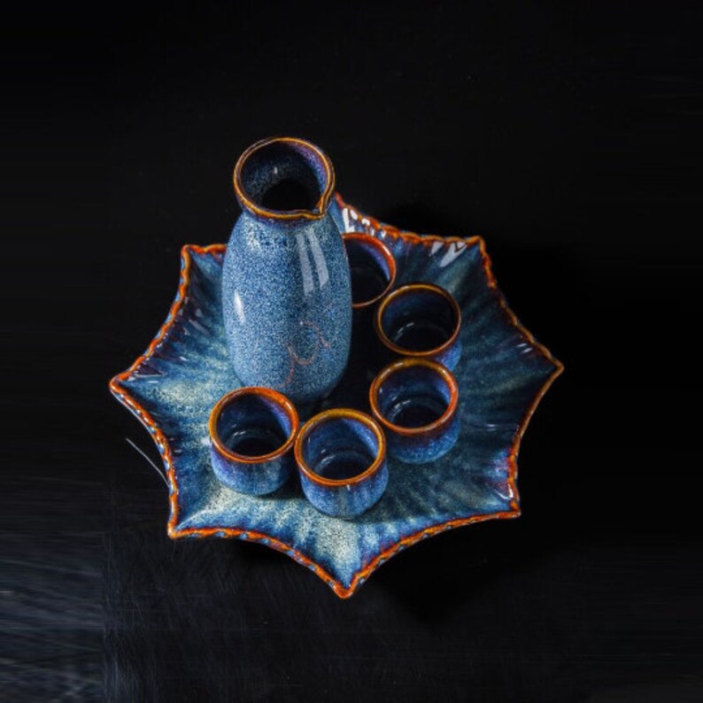 Handmade Sake set Ceramic Sake Set Sake Decanter & 6 cups Etsy