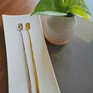Stainless steel square head long handle 2 piece spoon set-cocktail spoon/coffee spoon / stirring spoon