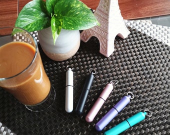 Lipstick Case Reusable Straw – Stainless Steel Portable Straw Set