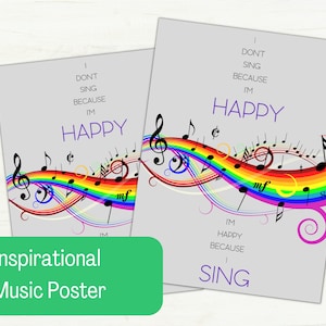 Music Classroom Poster, Music Quote Poster, Inspirational Music Quote, Printable Music Poster