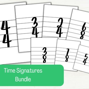Time Signatures Bundle for Choir, Band, and Orchestra, Time Signatures Posters, Digital PDF Download