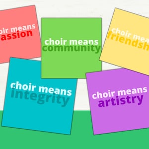 Choir Classroom Printable Wall Art, Choir Room Decor, Set of 5 24in x 24in Choir Posters for Teachers, Digital PNG Download