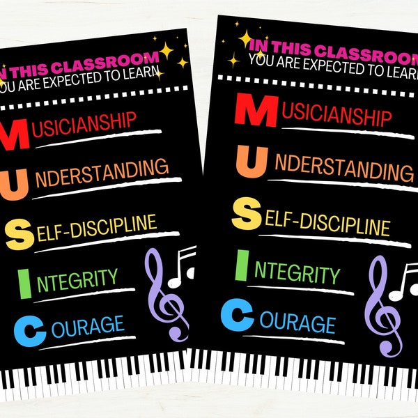 MUSIC Classroom Poster, Music Classroom Decor, Music Room Wall Art, High School Music Choir Band Orchestra Teacher, Music Decorations