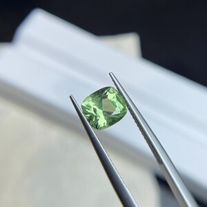 Natural Apple green Rutile  Peridot cushion cut  2.77 carat ,August birthstone , perfect for jewellery and gifts.