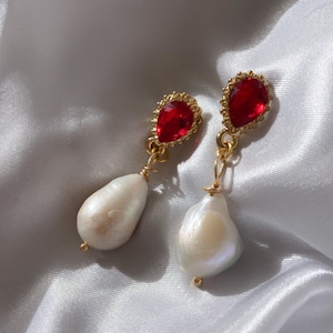 Baroque Pearl Statement Earrings, Freshwater Pearl Drop Earrings, Bridal Earrings, Gift for Her, Chunky Pearl Earrings, Tear Drop Earrings