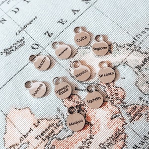 Engraved Traveller Charms - Silver - Travel Memories - Collect Your favourite Places!