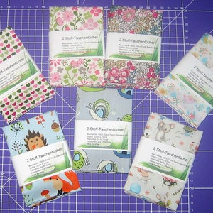 Stofftaschentuch 2er-Set, Baumwolle, Zero Waste, Wiederverwendbar, Geschenk, Kleinigkeit, TaTüTa, Mitbringsel, Dankeschön, Umwelt, Osterhase