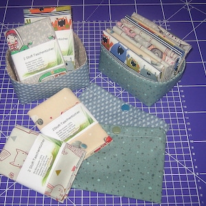 Kinder-Stofftaschentuch Biobaumwolle, Taschentuchbox, Utensilo, Stoffbeutel, Box, Zero Waste, Geburtstagsgeschenk, Babyparty, Wischtuch