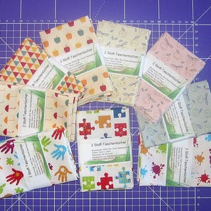 Stofftaschentuch 2er-Set, Baumwolle, Zero Waste, Wiederverwendbar, Umwelt, Geschenk. Ostern, Heuschnupfen, Kinder, Weihnachten, Kleinigkeit