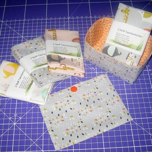 Kinder-Stofftaschentuch Biobaumwolle, Taschentuchbox, Utensilo, Stoffbeutel, Box, Zero Waste, Geburtstagsgeschenk, Babyparty, Wischtuch