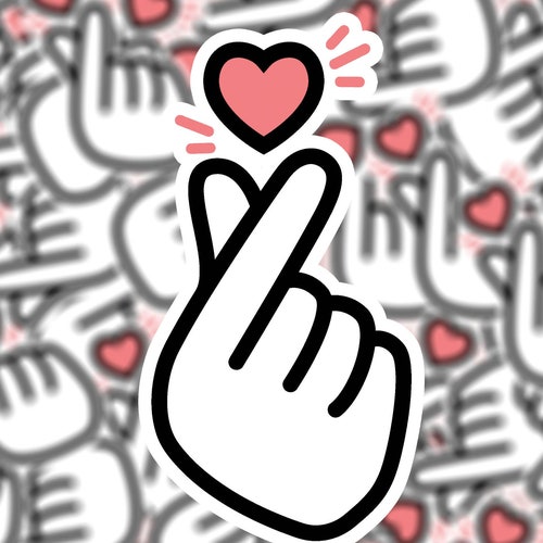 Kpop Heart Sticker Etsy