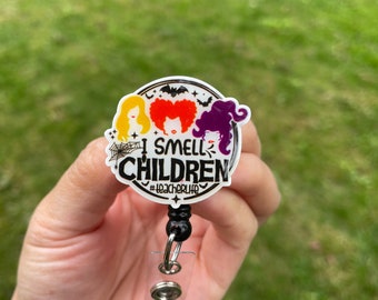 I Smell Children Badge Reel | Halloween Teacher Gift
