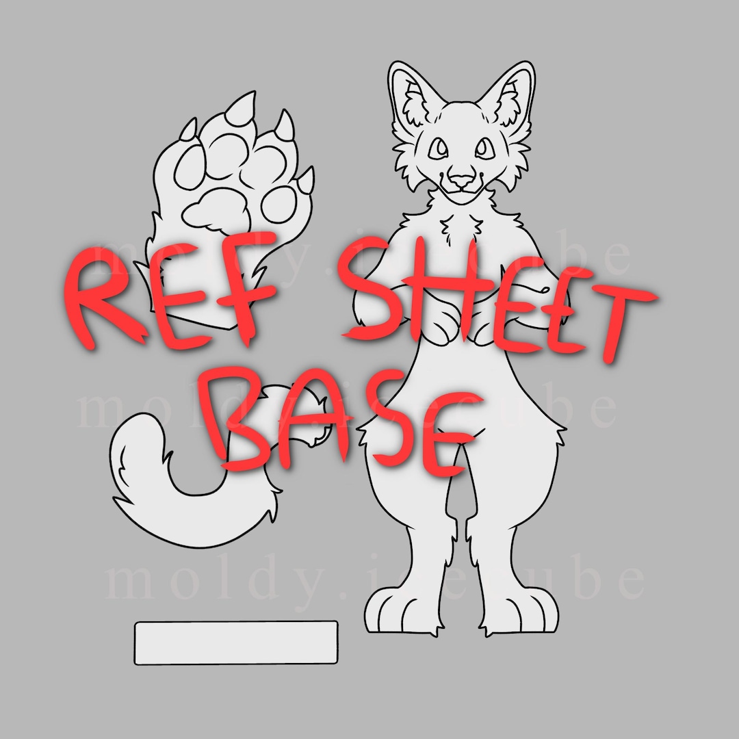 Feline Ref Base Feline Furry Reference Sheet Base | PSD File - Etsy