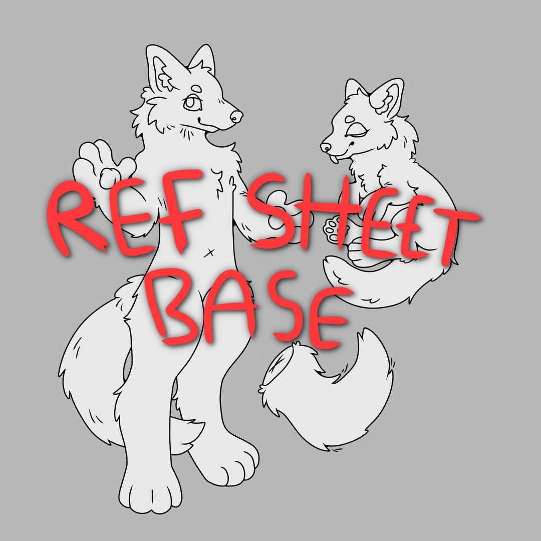 Canine Furry Reference Sheet Base | PSD File - Etsy