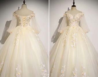 yellow ball dress