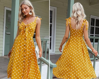 Polka dot sundress womens Clearance